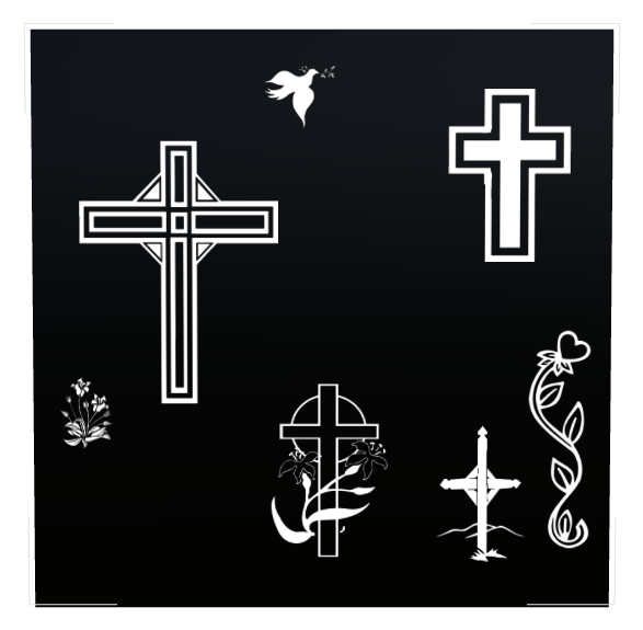 Memorial Laser-Etched Black Granite Headstone design preview