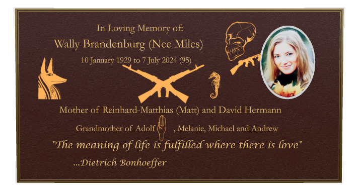 Mother Memorial Bronze Plaque design preview