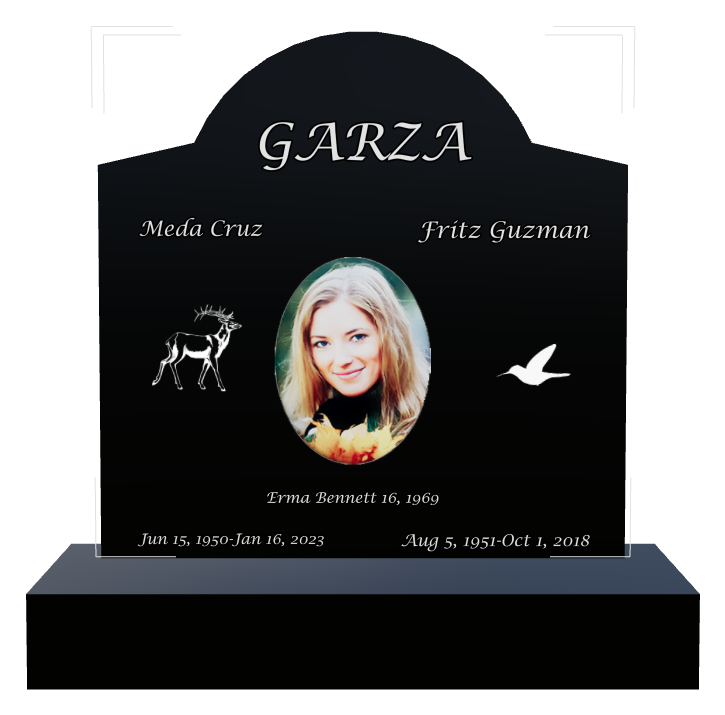 Biblical Memorial Laser-Etched Black Granite Headstone design preview