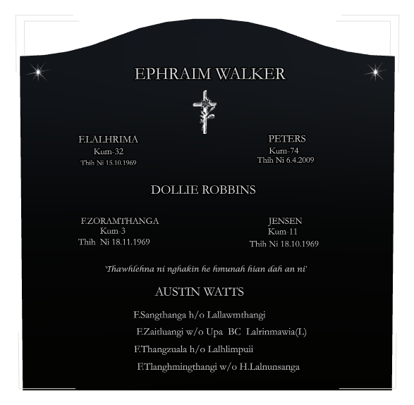 Memorial Laser-Etched Black Granite Headstone design preview
