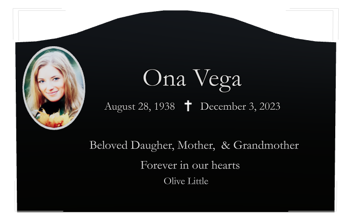 Mother Memorial Laser-Etched Black Granite Headstone design preview