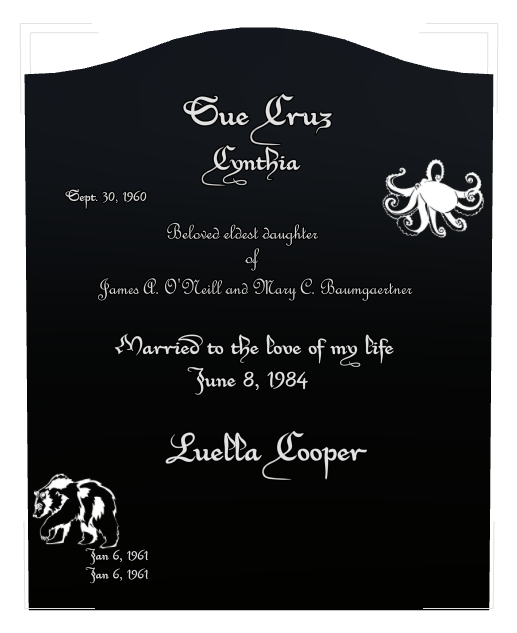 Daughter Memorial Laser-Etched Black Granite Headstone design preview
