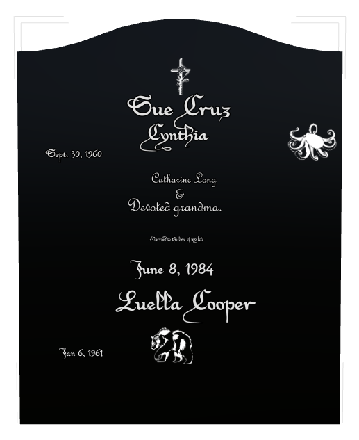 Wife Memorial Laser-Etched Black Granite Headstone design preview