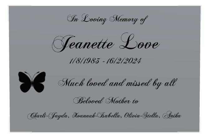 Mother Memorial Stainless Steel Plaque design preview