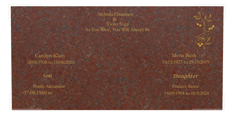 Daughter Memorial Traditional Engraved Headstone design preview