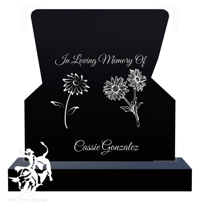 In Loving Memory Laser-Etched Black Granite Headstone design preview