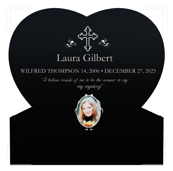 Religious Memorial Laser-Etched Black Granite Headstone design preview