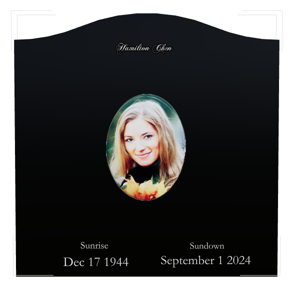 Butterfly Memorial Laser-Etched Black Granite Headstone design preview