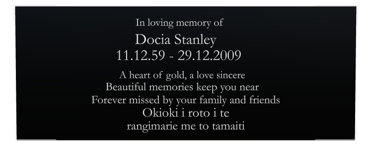 In Loving Memory Laser-Etched Colour Plaque design preview