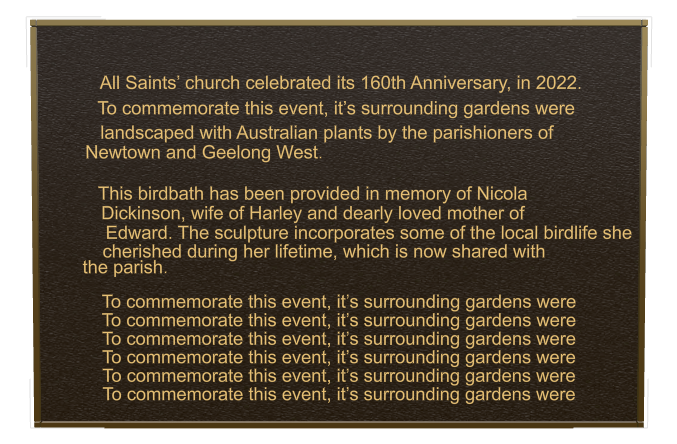 Mother Memorial Bronze Plaque design preview