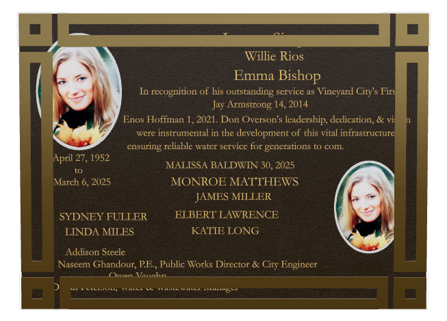 Memorial Bronze Plaque design preview