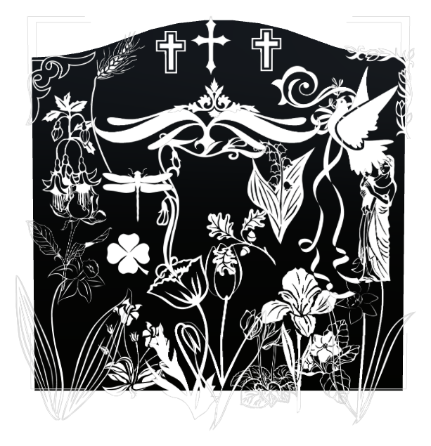 Memorial Laser-Etched Black Granite Headstone design preview