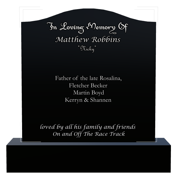 Father Memorial Laser-Etched Black Granite Headstone design preview