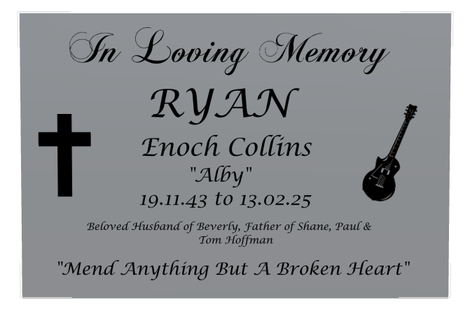 Husband Memorial Stainless Steel Plaque design preview