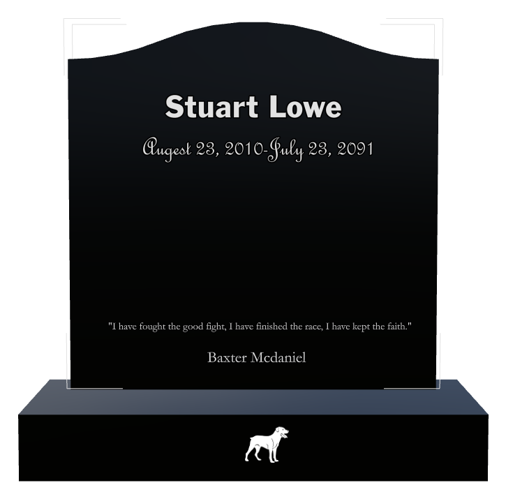 Memorial Laser-Etched Black Granite Headstone design preview