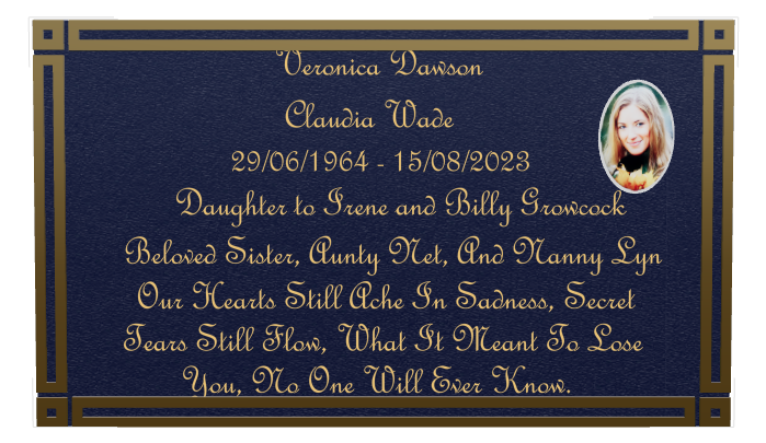 Daughter Memorial Bronze Plaque design preview