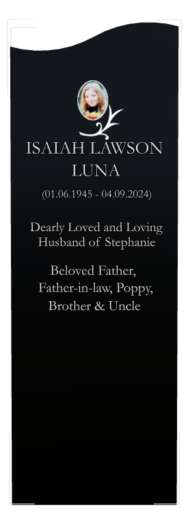Husband Memorial Laser-Etched Black Granite Headstone design preview