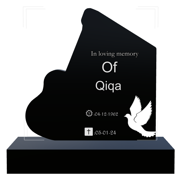 In Loving Memory Laser-Etched Black Granite Headstone design preview