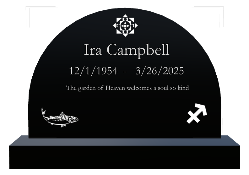 Garden Memorial Laser-Etched Black Granite Headstone design preview