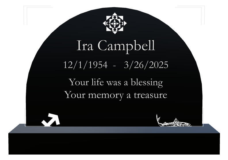 Memorial Laser-Etched Black Granite Headstone design preview