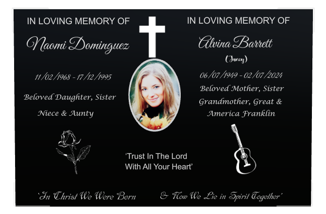 Mother Memorial Laser-Etched Colour Plaque design preview