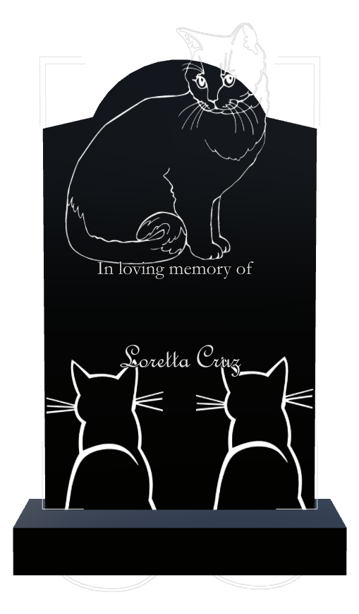 In Loving Memory Laser-Etched Black Granite Headstone design preview