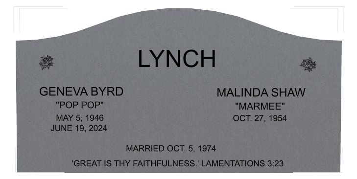 Floral Memorial Traditional Engraved Headstone design preview