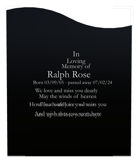 Son Memorial Laser-Etched Black Granite Headstone design preview