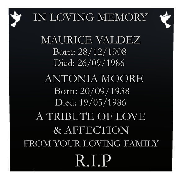 Rest In Peace Laser-Etched Black Granite Headstone design preview