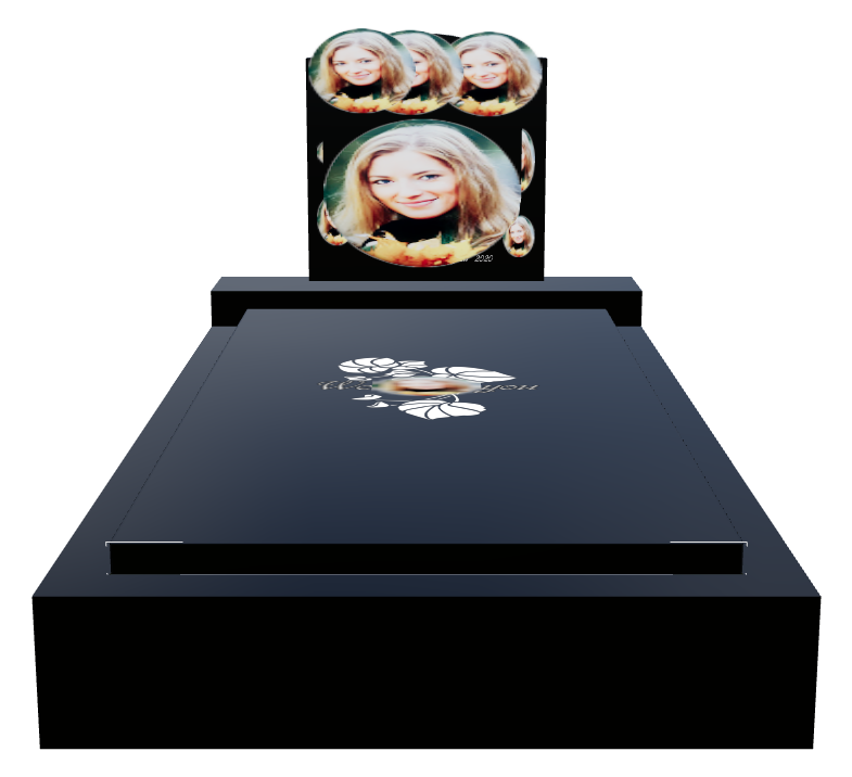 Memorial Laser-Etched Black Granite Monument design preview