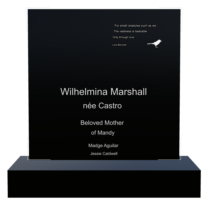 Mother Memorial Laser-Etched Black Granite Headstone design preview