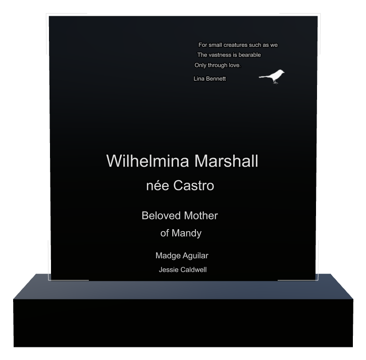 Mother Memorial Laser-Etched Black Granite Headstone design preview