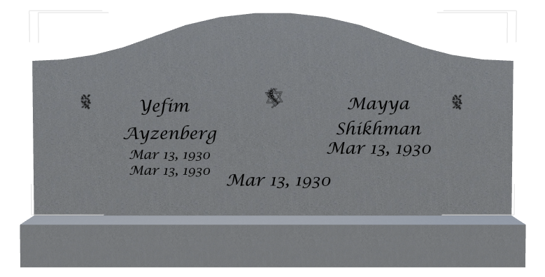 Memorial Traditional Engraved Headstone design preview