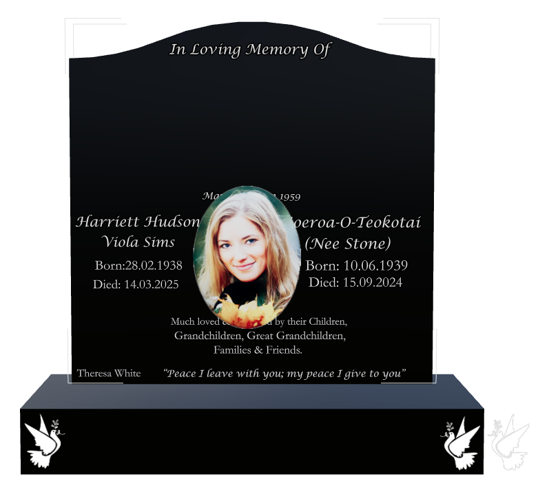 Biblical Memorial Laser-Etched Black Granite Headstone design preview