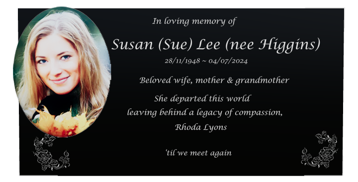 Wife Memorial Laser-Etched Colour Plaque design preview
