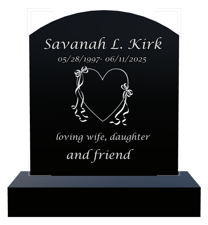 Wife Memorial Laser-Etched Black Granite Headstone design preview