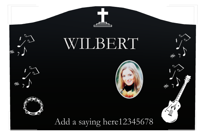 Religious Memorial Laser-Etched Black Granite Headstone design preview
