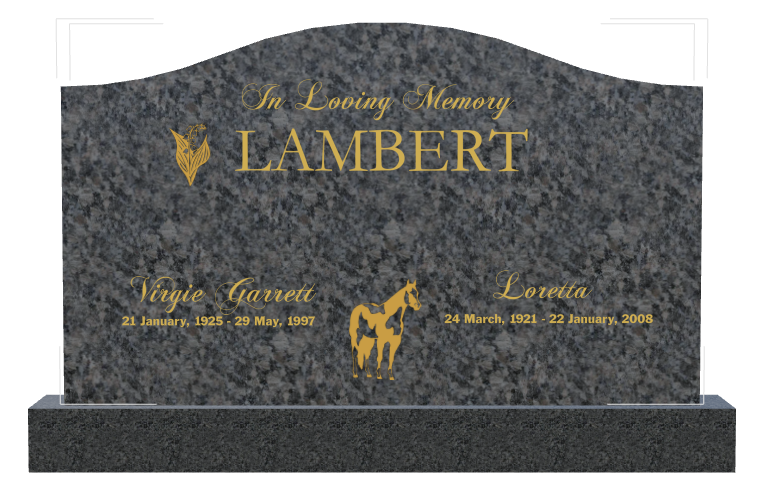 In Loving Memory Laser-Etched Black Granite Headstone design preview