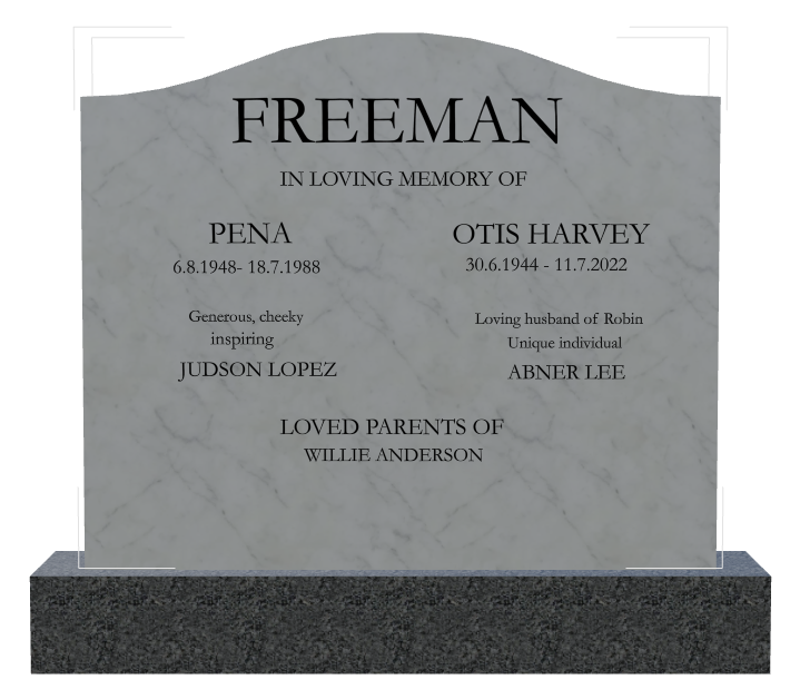 Husband Memorial Traditional Engraved Headstone design preview
