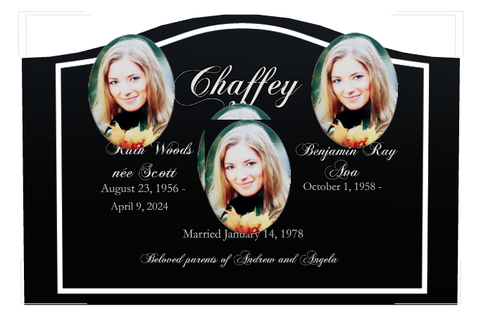 In Loving Memory Laser-Etched Black Granite Headstone design preview