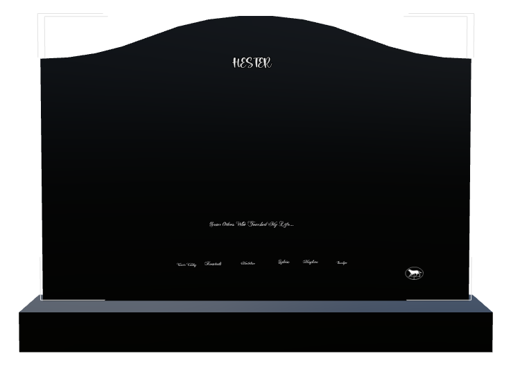Wife Memorial Laser-Etched Black Granite Headstone design preview