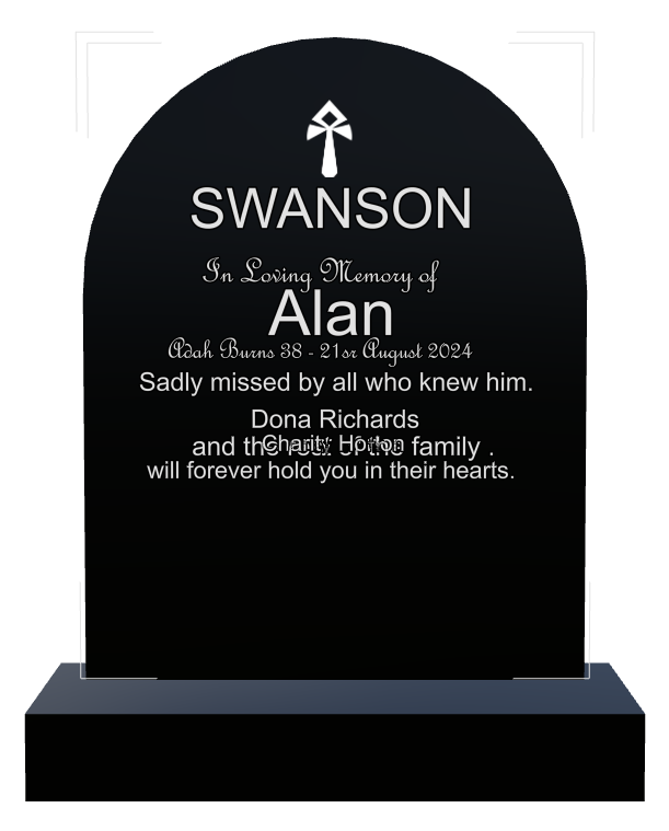 Wife Memorial Laser-Etched Black Granite Headstone design preview