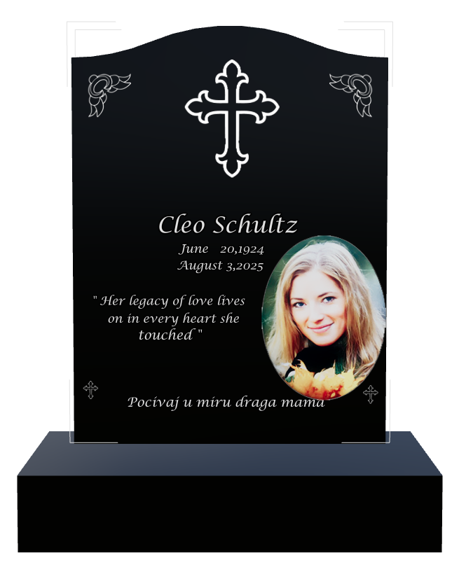 Mother Memorial Laser-Etched Black Granite Headstone design preview