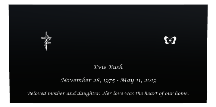 Mother Memorial Laser-Etched Colour Plaque design preview