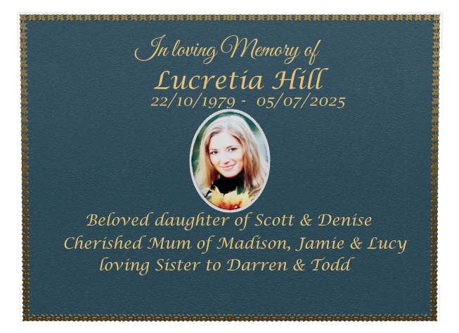 Mother Memorial Bronze Plaque design preview