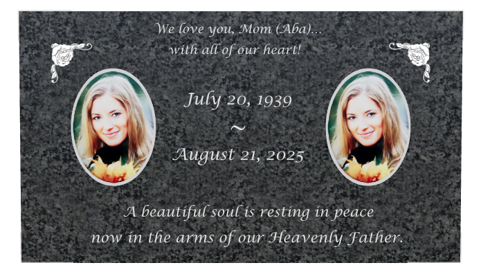 Mother Memorial Traditional Engraved Plaque design preview