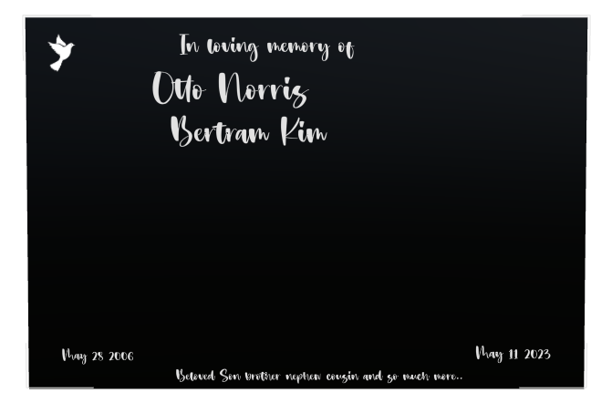 Son Memorial Laser-Etched Colour Plaque design preview