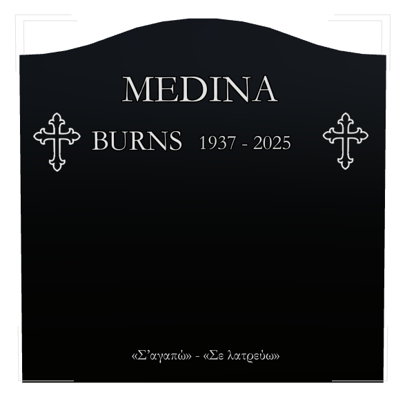 Religious Memorial Laser-Etched Black Granite Headstone design preview