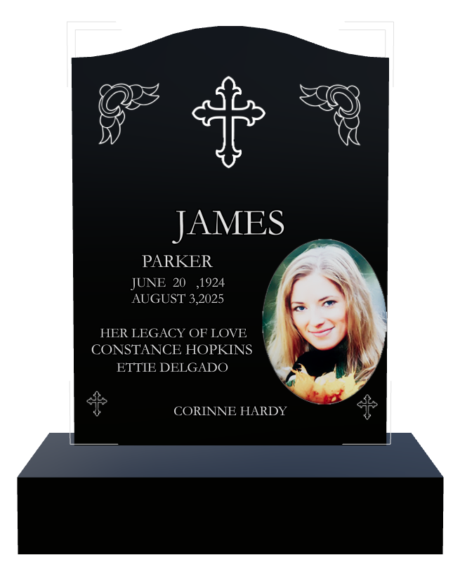 Mother Memorial Laser-Etched Black Granite Headstone design preview
