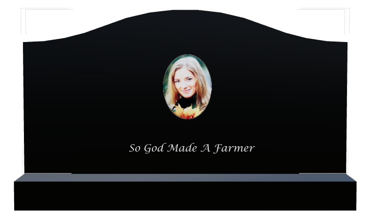 Religious Memorial Laser-Etched Black Granite Headstone design preview